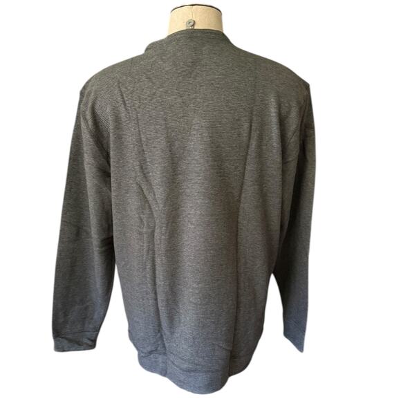 Island Sands Cotton Dark Light Gray Pullover Reversible Sweater Size XL - Picture 3 of 6